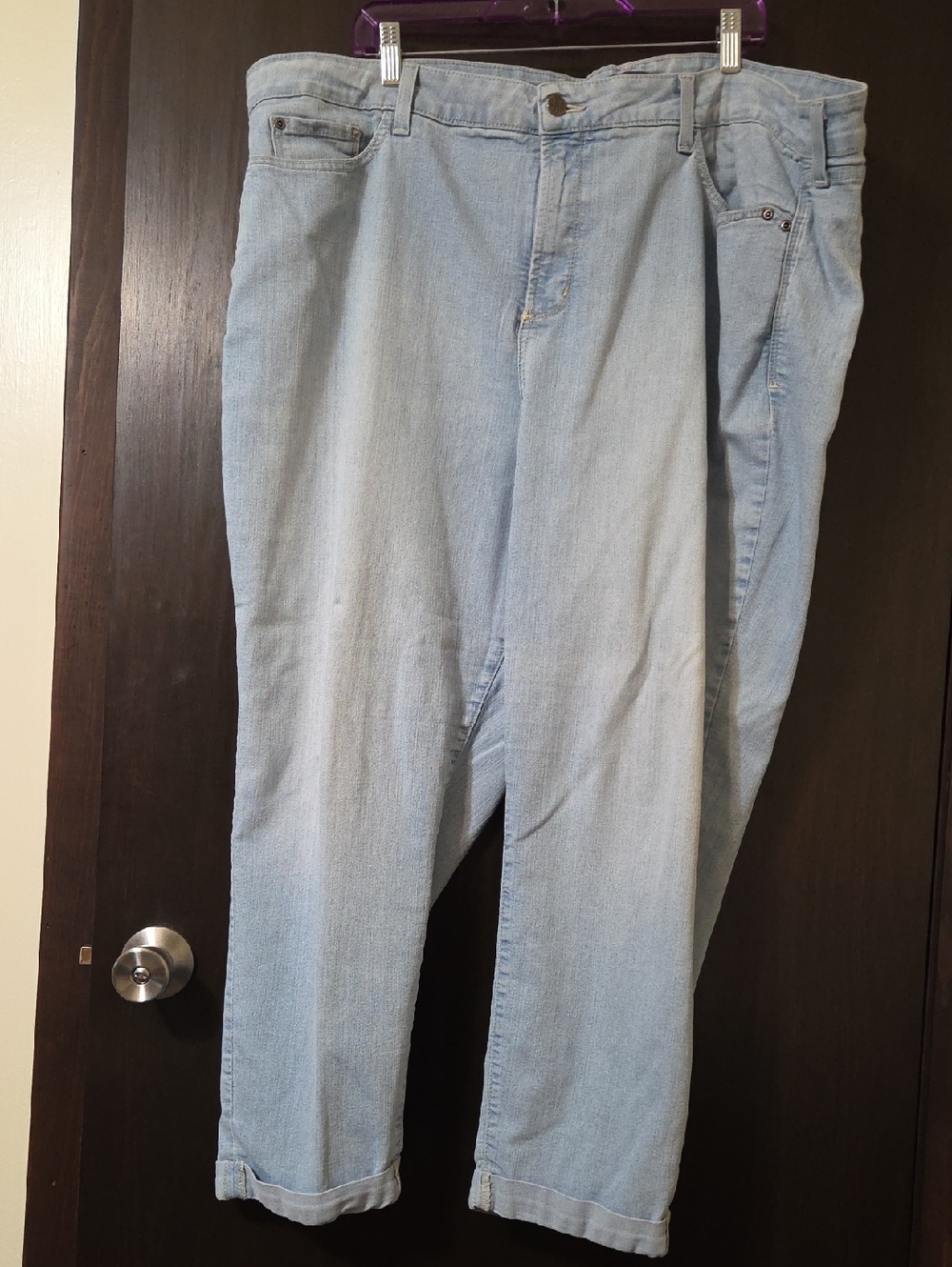 NYDJ ladies light blue  jeans with cuffs 24W